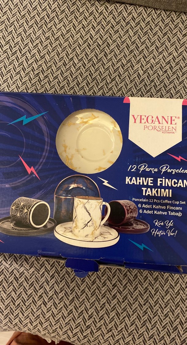 Beyaz Altın Desenli Fincan ve Tabağı - Görsel 2