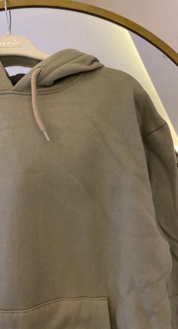 Bej Kapüşonlu Kadın Sweatshirt - Görsel 2