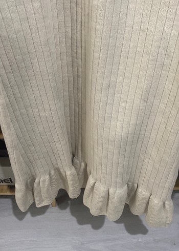 Beyaz Uzun Kollu Triko Kadın Elbise - Görsel 3