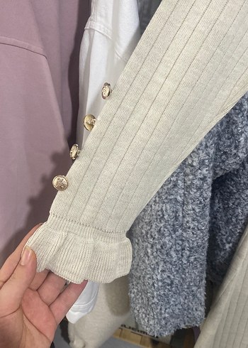 Beyaz Uzun Kollu Triko Kadın Elbise - Görsel 2