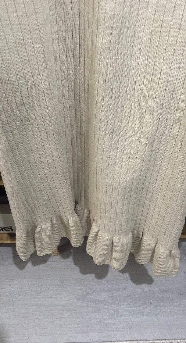 Beyaz Uzun Kollu Triko Kadın Elbise - Görsel 3