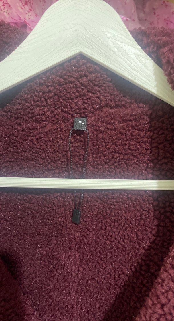 Bordo Deri Kürklü Midi Ceket - Görsel 3