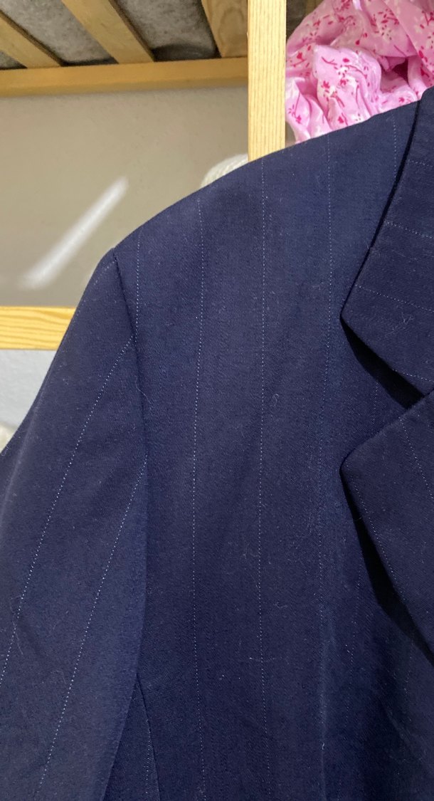 Düğmeli Lacivert Keten Kadın Blazer - Görsel 2