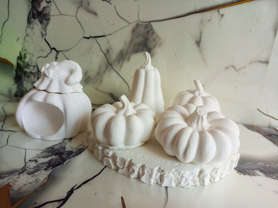 Beyaz Kabak Figürleri Seti.ham obje - Görsel 2