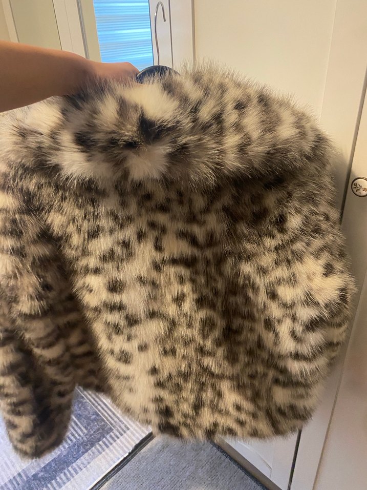 Leopar Desenli Suni Kürk Kadın Ceket - Görsel 3