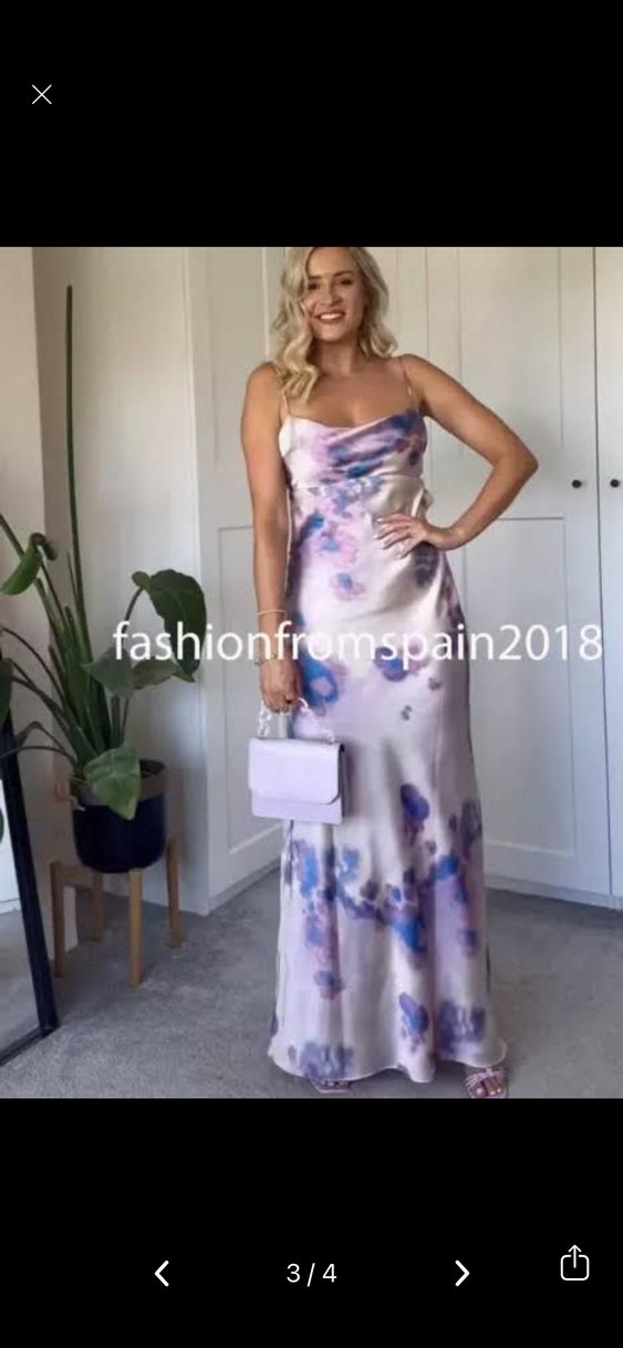 Pastel Batik Desenli Uzun Askısız Elbise - Görsel 2