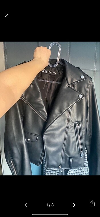 Zara deri ceket - Görsel 3