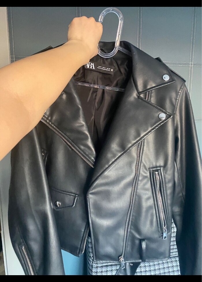 Zara deri ceket - Görsel 3
