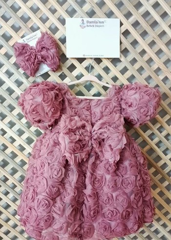 Abiye Pembe Fırfırlı Kız Çocuk Elbise
