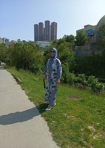 Uzun Kollu Lacivert Bohem - Görsel 2