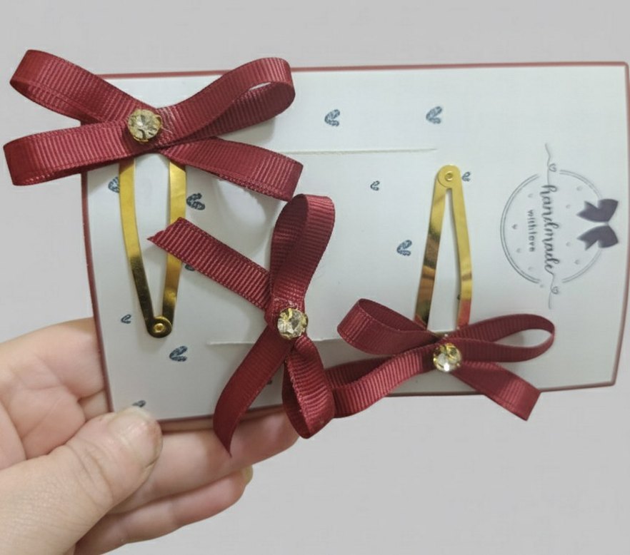 Bordo Fiyonk Detaylı Toka Seti - Görsel 2