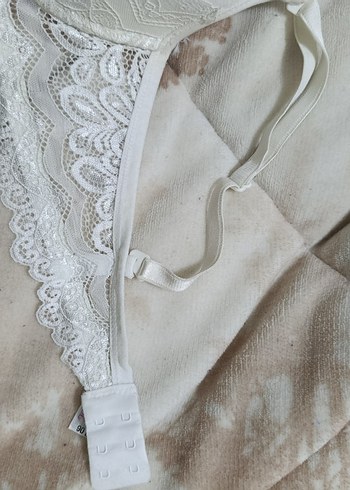 Beyaz Nakışlı destekli dolgusuz sutyen - Görsel 2