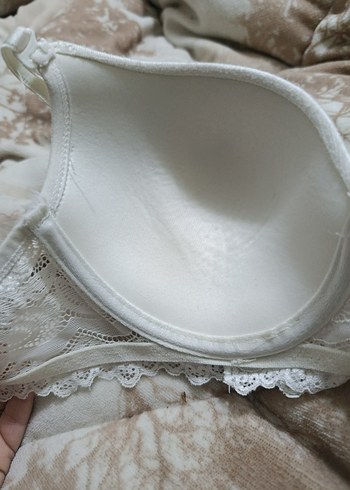 Beyaz Nakışlı destekli dolgusuz sutyen - Görsel 5