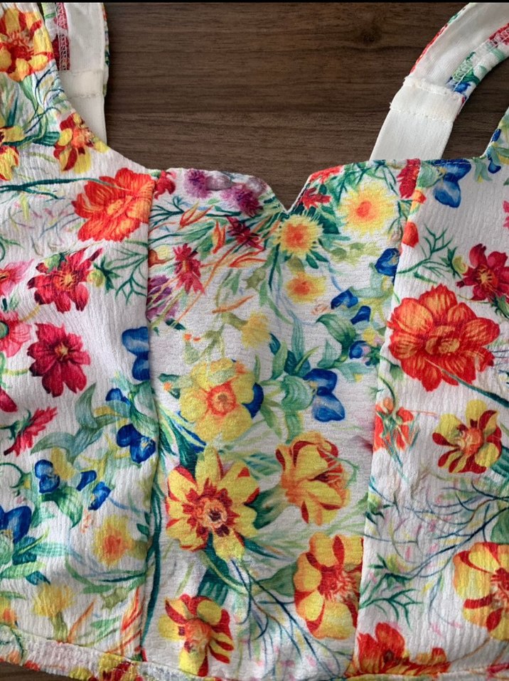 Çiçek Desenli Renkli Bohem Bluz sıfır ürün - Görsel 2