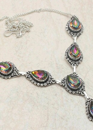 Hakiki Mistik Gizemli Topaz Gümüş Kolye Ucu ( Mystic Topaz )