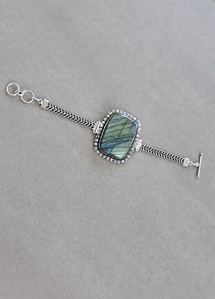 Beden Hakiki Labradorit Gümüş Bileklik ( Labradorite )