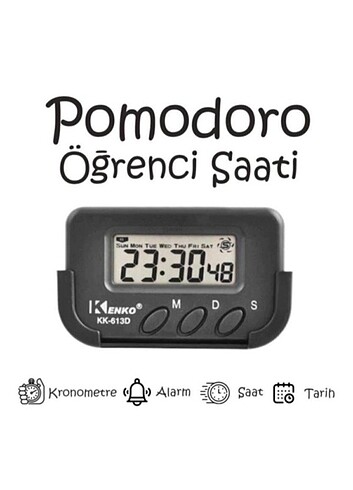 Pomodora alarmlı kronometre saat