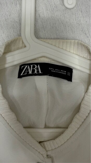 l Beden beyaz Renk Zara beyaz bomber ceket