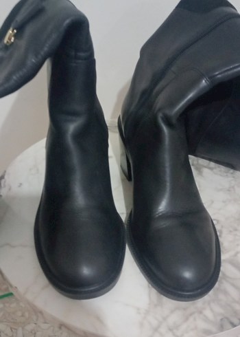 Siyah Fermuarlı Dizüstü Kadın Çizme - Görsel 8