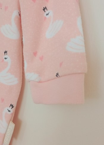 Pembe Kuğu Desenli Bebek Tulum - Görsel 4