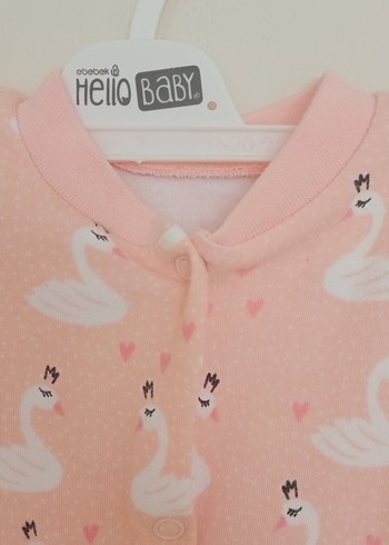 Pembe Kuğu Desenli Bebek Tulum - Görsel 3