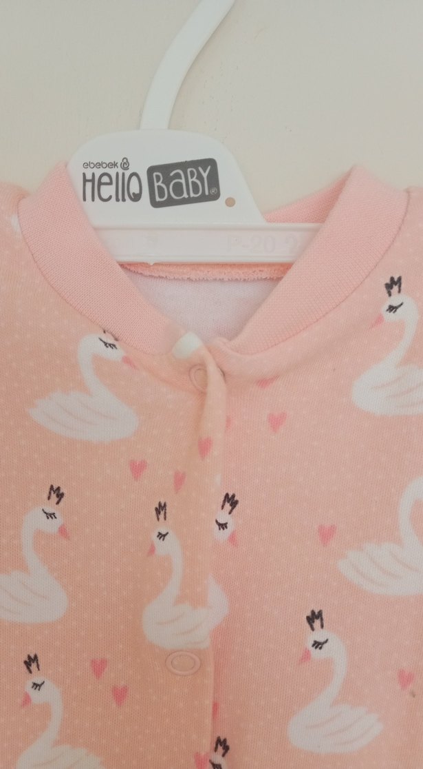 Pembe Kuğu Desenli Bebek Tulum - Görsel 3