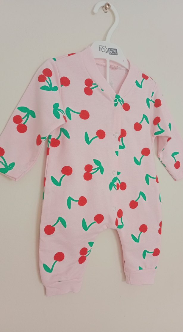 Renkli Desenli Pembe Bebek Tulum - Görsel 3