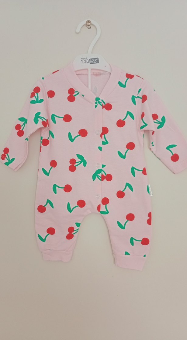 Renkli Desenli Pembe Bebek Tulum - Görsel 2