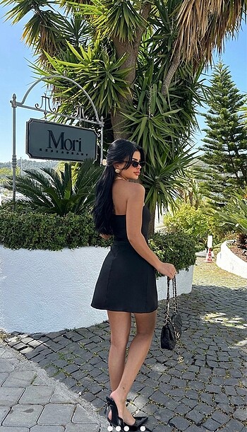 Diğer Siyah Belinda Straplez Mini Elbise