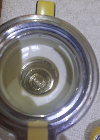 Sarı Kapaklı Beyaz Desenli termos - Görsel 2