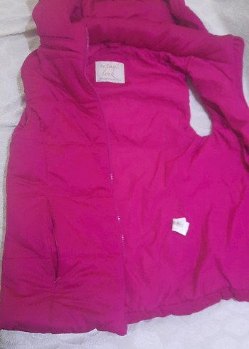 Koyu Pembe Fermuarlı Yelek - Görsel 4