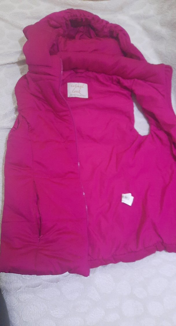 Koyu Pembe Fermuarlı Yelek - Görsel 4