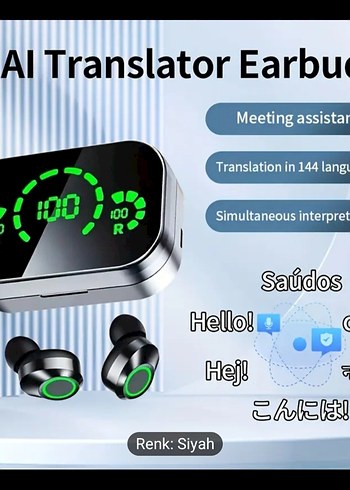 çeviri yapabilen Taşınabilir Gerçek Kablosuz Kulaklık - Görsel 4