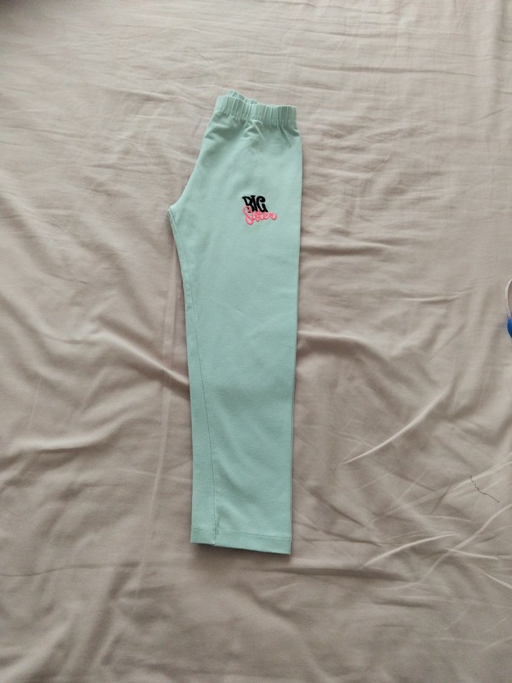 Kız Çocuk Turkuaz Baskılı Tayt - Görsel 4