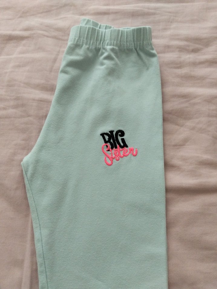 Kız Çocuk Turkuaz Baskılı Tayt - Görsel 2