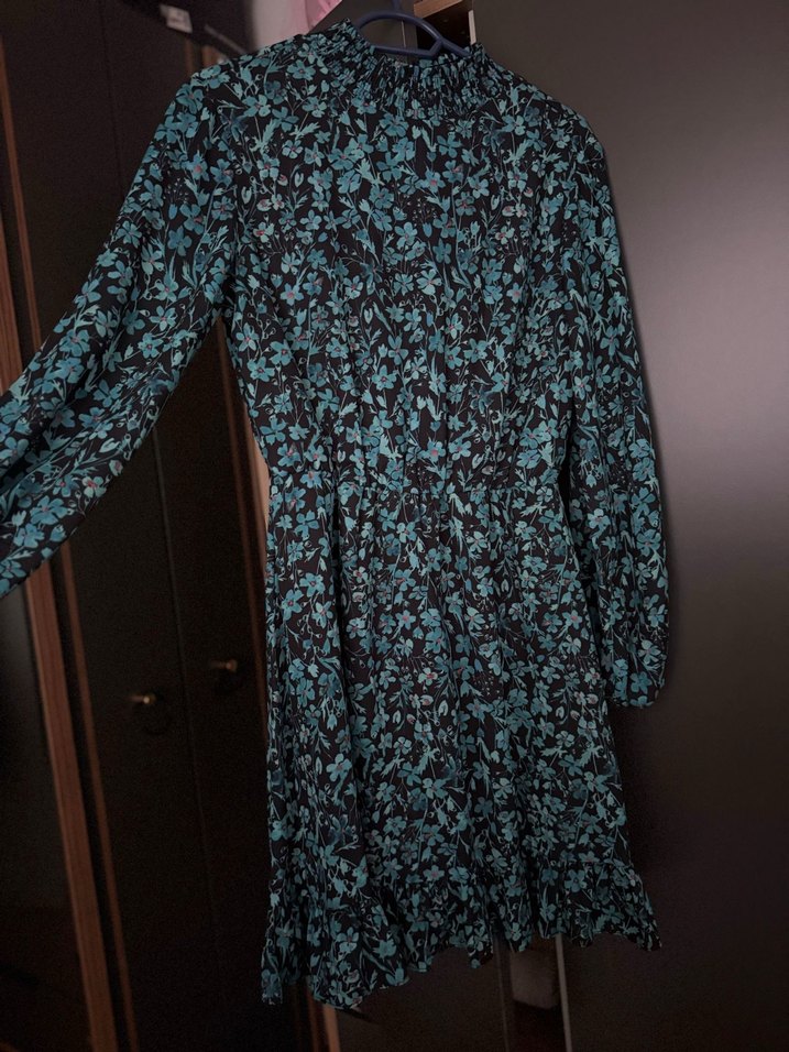 Uzun Kollu Turkuaz Pilili Bohem Tunik - Görsel 2