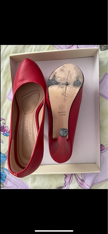 36 Beden kırmızı Renk 13 cm topuklu ayakkabı