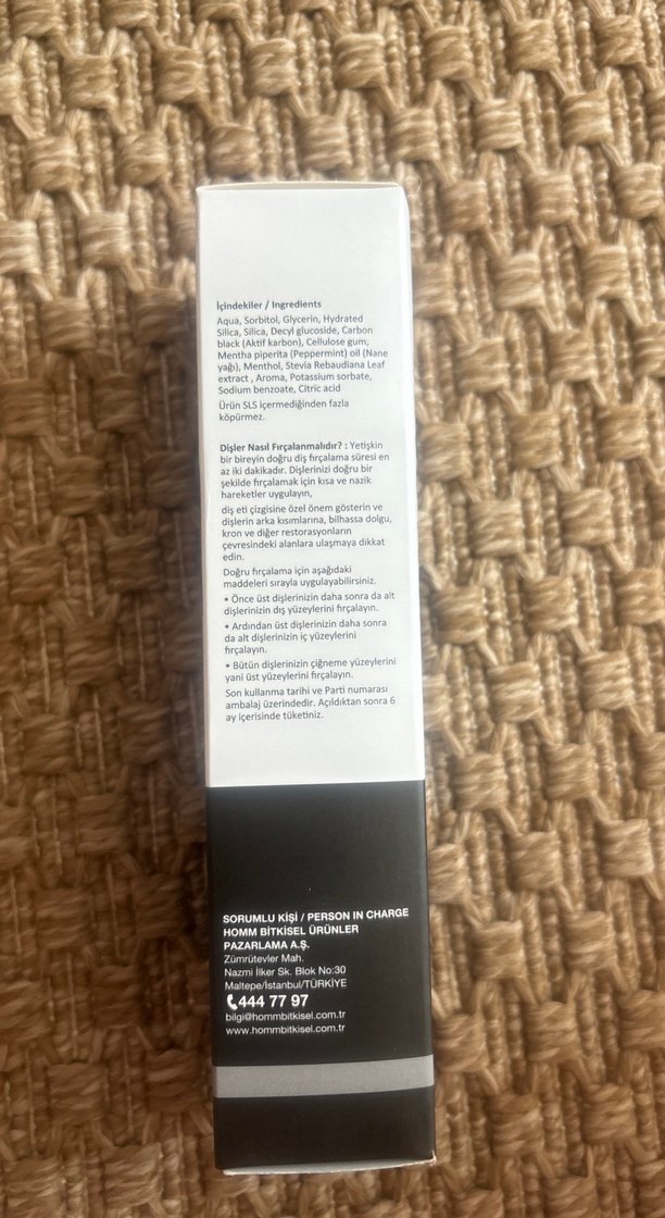 Homm Life Siyah Karbon Nane Diş Macunu 75ml - Görsel 2