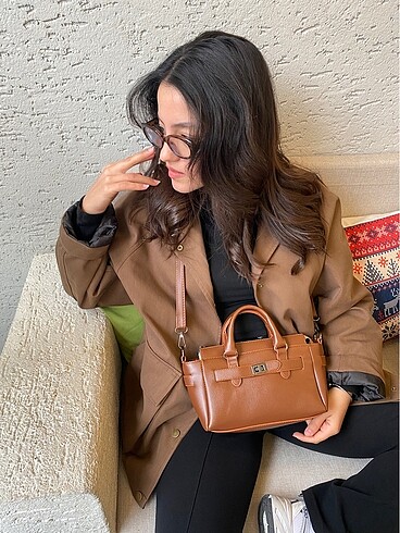 Beden camel Renk Stradivarius Muadil El, Omuz, Çapraz Çanta