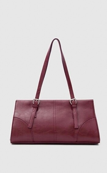 Zara Muadil Vintage Bordo Kol Çantası