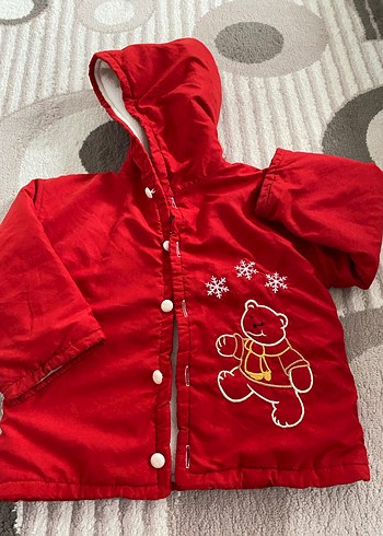 Kırmızı Kapüşonlu Bebek Montu - Görsel 3