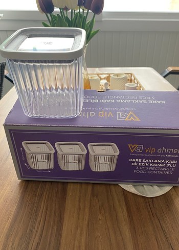 250ml Kare Mor Saklama Kabı 5'li Set - Görsel 2