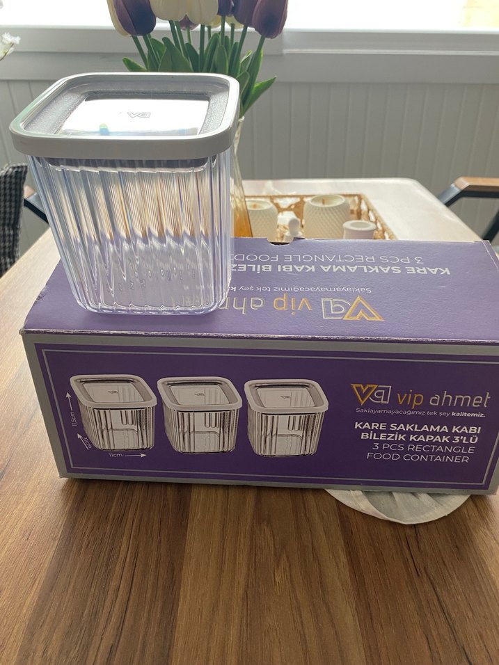 250ml Kare Mor Saklama Kabı 5'li Set - Görsel 2