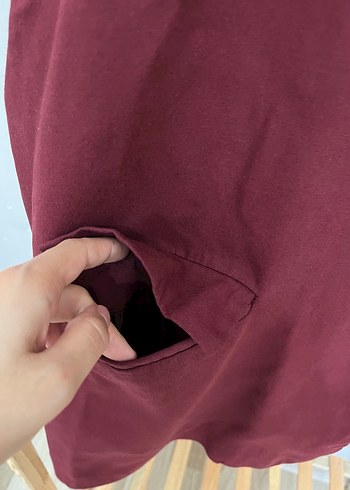 Diğer Düğmeli Bordo Kolsuz Midi Blazer #yelek TEMİZ ÜRÜN STANDARTTIR
