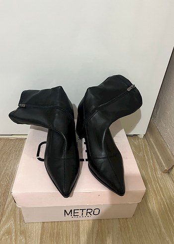 Siyah Deri Stiletto Topuklu Kadın Bot #bot 39 NO 1 2 defa giydim - Görsel 3