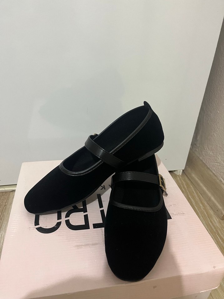 Kadife Siyah Tokalı Kadın Blok Babet #babet 38 NO AZ KULLANILDI - Görsel 3