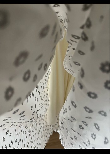 Uzun Beyaz Puantiyeli Elbise M L UYUMLUDUR YENİ ETİKETLİ - Görsel 3