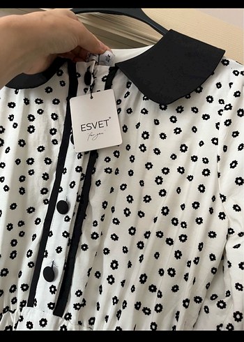 Uzun Beyaz Puantiyeli Elbise M L UYUMLUDUR YENİ ETİKETLİ - Görsel 2