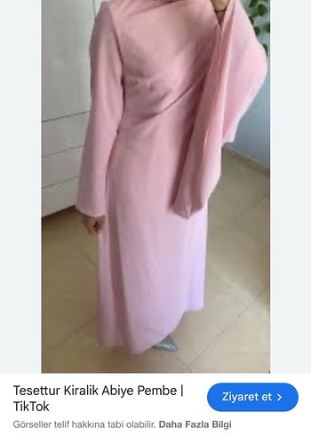 Pembe Uzun Kollu Drapeli Elbise #tesettürabiye - Görsel 3