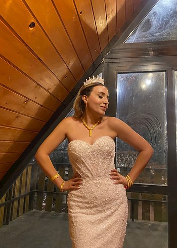 ÖZEL DİKİM Straplez A Kesim Gelinlik - Görsel 3